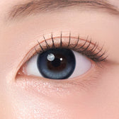 LensTown Keeping Lens Flu Blue - on-eye close-up showing the lens color and design