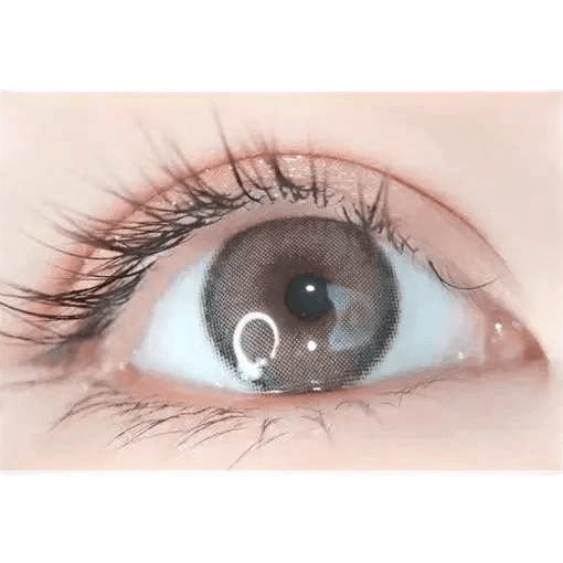 i-DOL Canna Roze Nude Brown — single-eye close-up showing the contact lens appearance