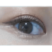 i-DOL Yurial Water Brown — single-eye close-up showing the contact lens appearance
