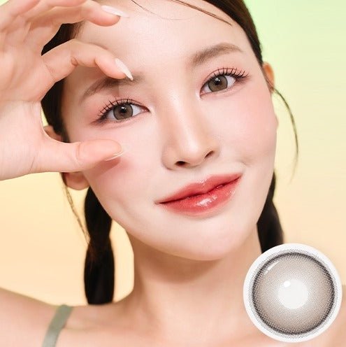 I-SHA Dekame Hug Me Taupe Choco colored contact lens, 13.9mm graphic diameter, Monthly wear
