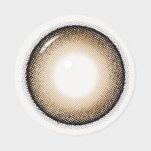 I-SHA Dekame Look At Me Brown colored contact lens, 13.6mm graphic diameter, Monthly wear