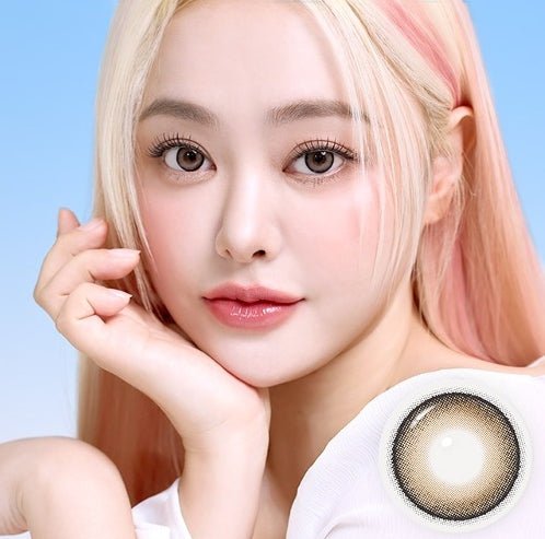 I-SHA Dekame Look At Me Brown colored contact lens, 13.6mm graphic diameter, Monthly wear