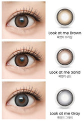 I-SHA Dekame Look At Me Gray colored contact lens, 13.6mm graphic diameter, Monthly wear