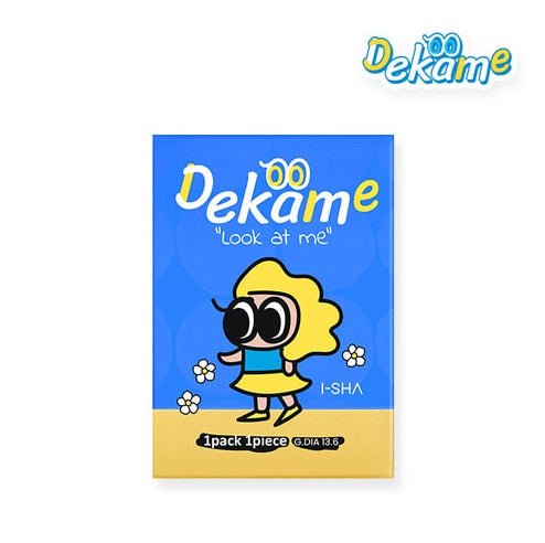 I-SHA Dekame Look At Me Gray colored contact lens, 13.6mm graphic diameter, Monthly wear