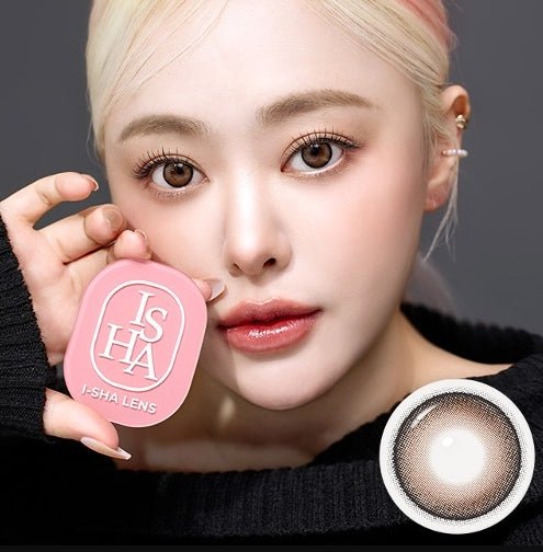 I-SHA Dekame Look At Me Sand Choco (10p) colored contact lens, 13.6mm graphic diameter, Daily wear