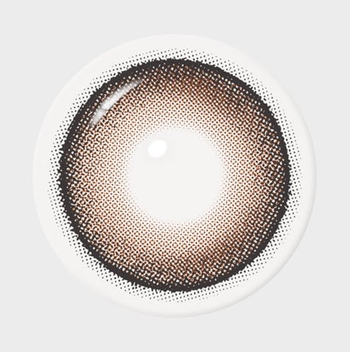 I-SHA Dekame Look At Me Sand Choco colored contact lens, 13.6mm graphic diameter, Monthly wear