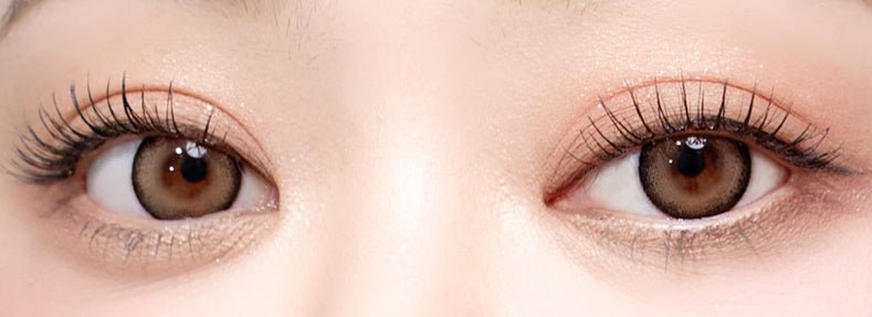 I-SHA Dekame Look At Me Sand Choco colored contact lens, 13.6mm graphic diameter, Monthly wear