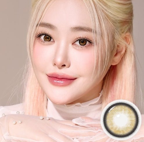I-SHA Dekame Love Me Cashewnut Brown (10p) colored contact lens, 13.6mm graphic diameter, Daily wear