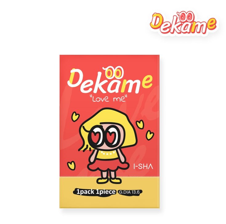 I-SHA Dekame Love Me Cashewnut Brown colored contact lens, 13.6mm graphic diameter, Monthly wear