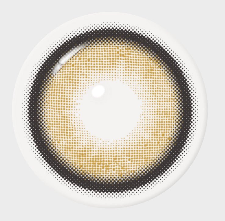 I-SHA Dekame Love Me Cashewnut Brown colored contact lens, 13.6mm graphic diameter, Monthly wear
