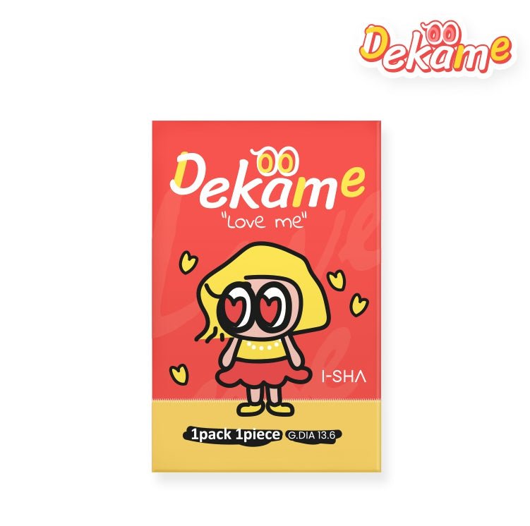I-SHA Dekame Love Me Gray colored contact lens, 13.6mm graphic diameter, Monthly wear