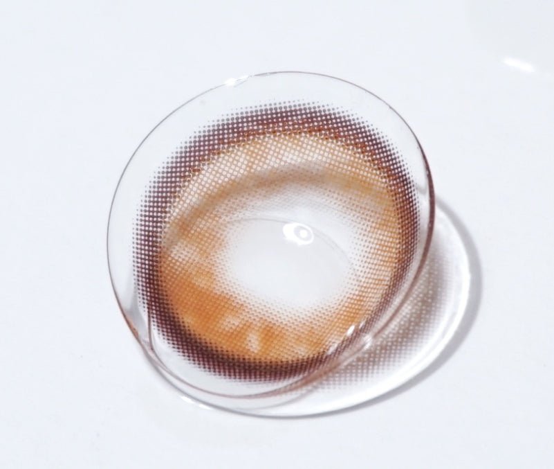I-SHA Molton Amber Brown (10p) colored contact lens, 13.1mm graphic diameter, Daily wear