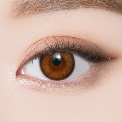 I-SHA Molton Amber Brown colored contact lens, 13.1mm graphic diameter, Monthly wear
