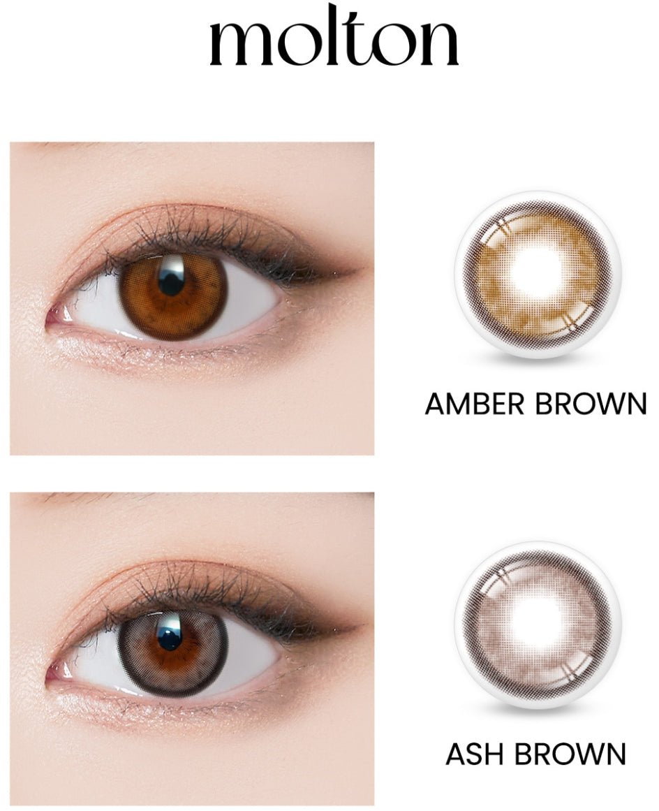 I-SHA Molton Ash Brown (10p) colored contact lens, 13.1mm graphic diameter, Daily wear