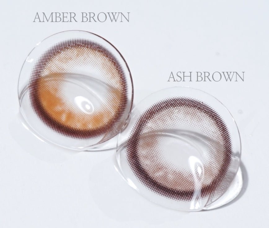 I-SHA Molton Ash Brown colored contact lens, 13.1mm graphic diameter, Monthly wear