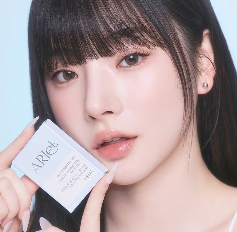 I-SHA Oriana Ariel Brown colored contact lens, 12.8mm graphic diameter, Monthly wear