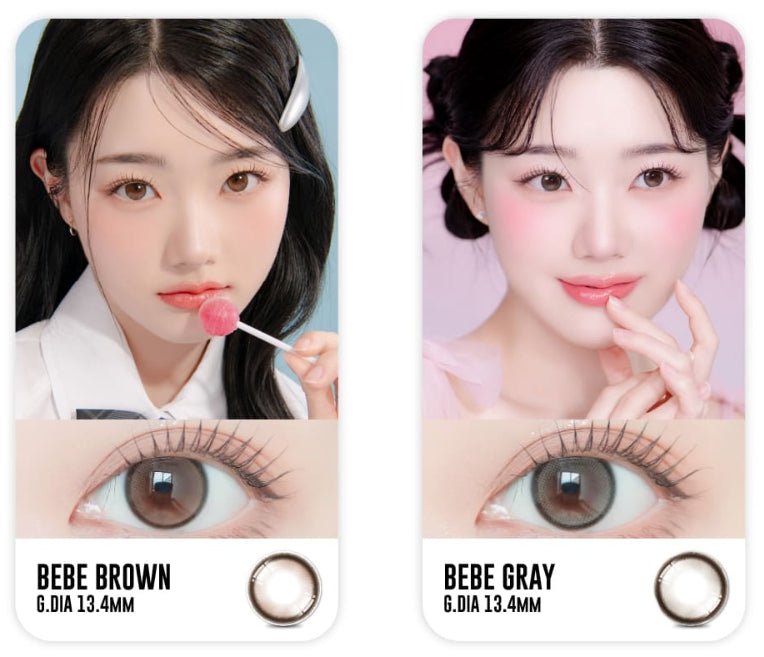 LensRang Bebe Brown colored contact lens, 13.4mm graphic diameter, Monthly wear
