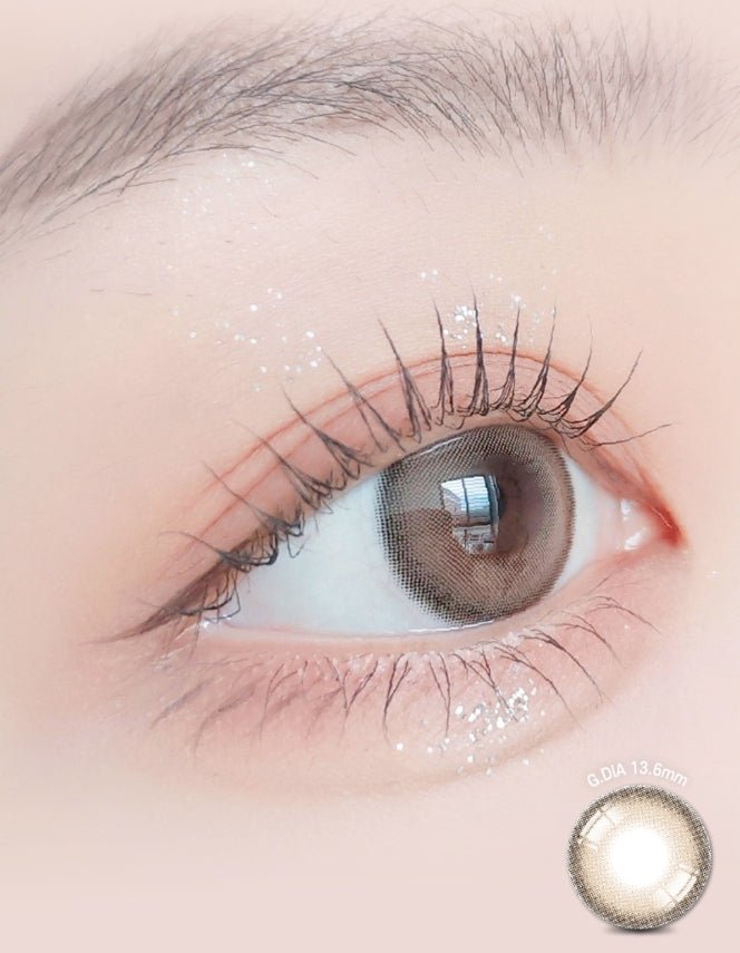 LensRang Sugar Cream Ash Brown colored contact lens, 13.6mm graphic diameter, Monthly wear