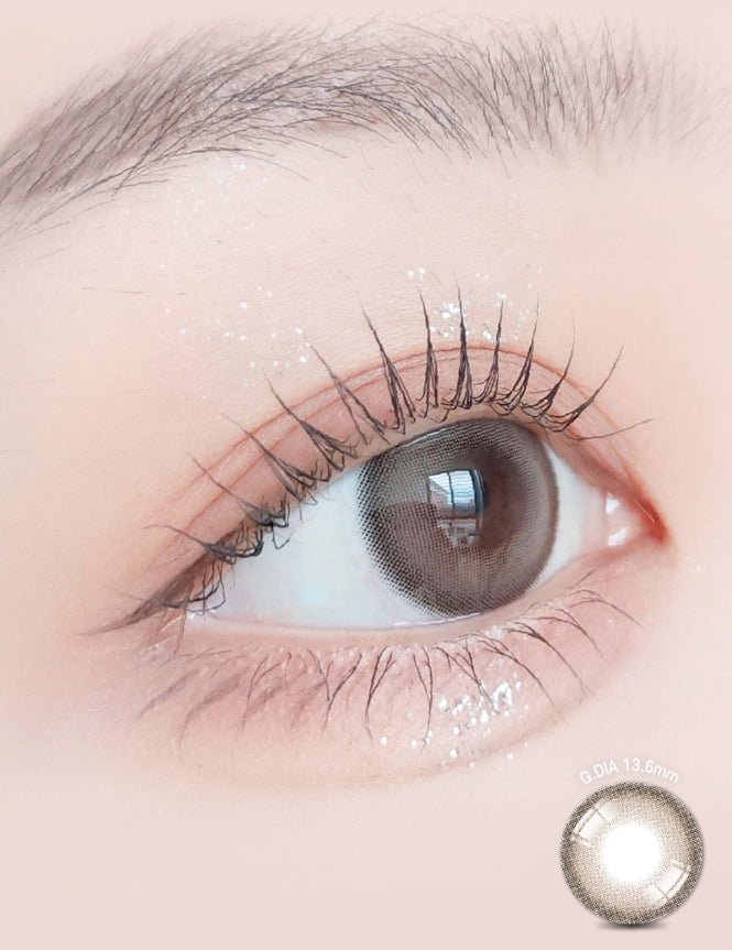 LensRang Sugar Cream Ash Choco colored contact lens, 13.6mm graphic diameter, Monthly wear