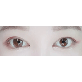 LensTown Back to Basic Street Ash Brown — both eyes wearing the contact lenses