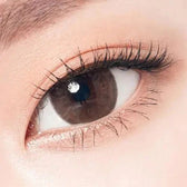 LensTown Back to Basic Street Ash Brown — single-eye close-up showing the contact lens appearance