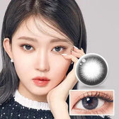 LensTown Davivi2 Gray — model portrait showing the contact lens look
