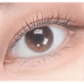 LensTown Joy Sand Brown — single-eye close-up showing the contact lens appearance