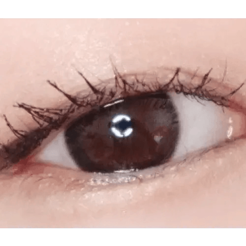 LensTown Konimo2 Black — single-eye close-up showing the contact lens appearance