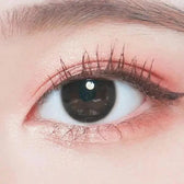 LensTown Konimo2 Black — single-eye close-up showing the contact lens appearance