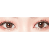 LensTown Minuet Choco — both eyes wearing the contact lenses