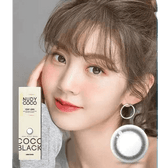 LensTown Nudy Coco Black (10p) — model portrait showing the contact lens look