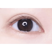 LensTown Nudy Coco Black (10p) — single-eye close-up showing the contact lens appearance