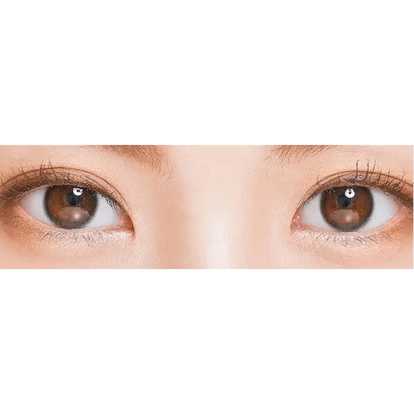 LensTown Nudy Coco Black (10p) — both eyes wearing the contact lenses