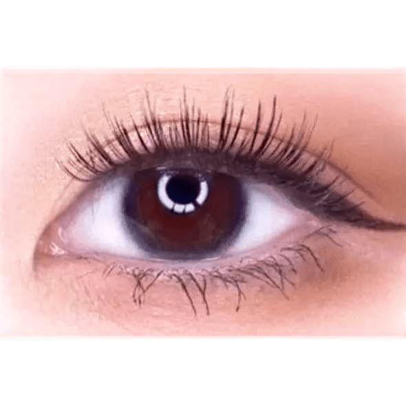 LensTown Nudy Coco Black (10p) — single-eye close-up showing the contact lens appearance