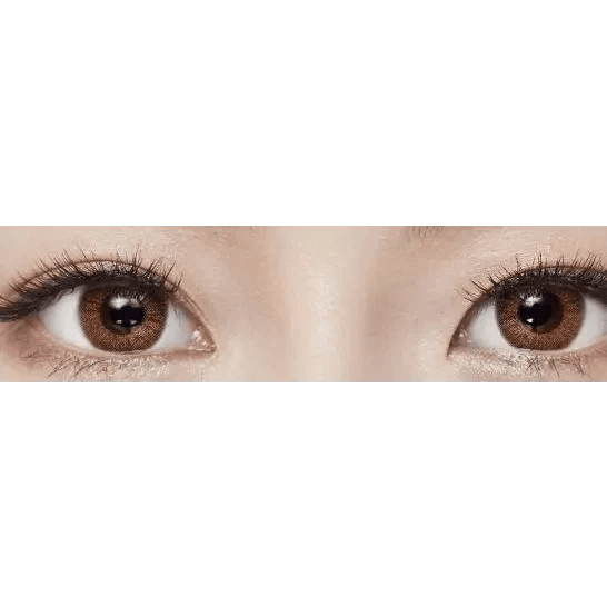 LensVery Anello No.1 Brown — both eyes wearing the contact lenses