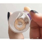 LensVery Anello No.1 Brown — contact lens displayed in a handheld storage case