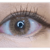 LensVery Anello No.1 Brown — single-eye close-up showing the contact lens appearance