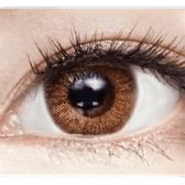 LensVery Anello No.1 Brown — single-eye close-up showing the contact lens appearance