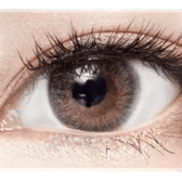 LensVery Anello No.1 Gray — single-eye close-up showing the contact lens appearance