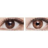 LensVery Anello No.3 Brown — both eyes wearing the contact lenses