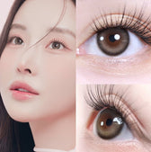 LensVery Butterflos Beige Brown colored contact lens, 12.8mm graphic diameter, Monthly wear