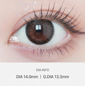 LensVery Jenny Brown colored contacts - on-eye close-up showing the color and design