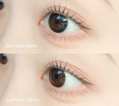LensVery Just Max Black colored contact lens, 13.8mm graphic diameter, Monthly wear