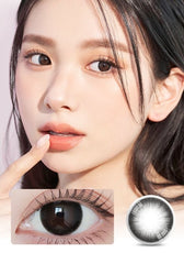 LensVery Just Mega Black colored contact lens, 14.2mm graphic diameter, Monthly wear