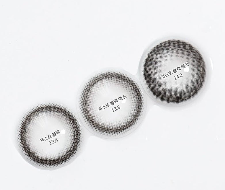 LensVery Just Mega Black colored contact lens, 14.2mm graphic diameter, Monthly wear