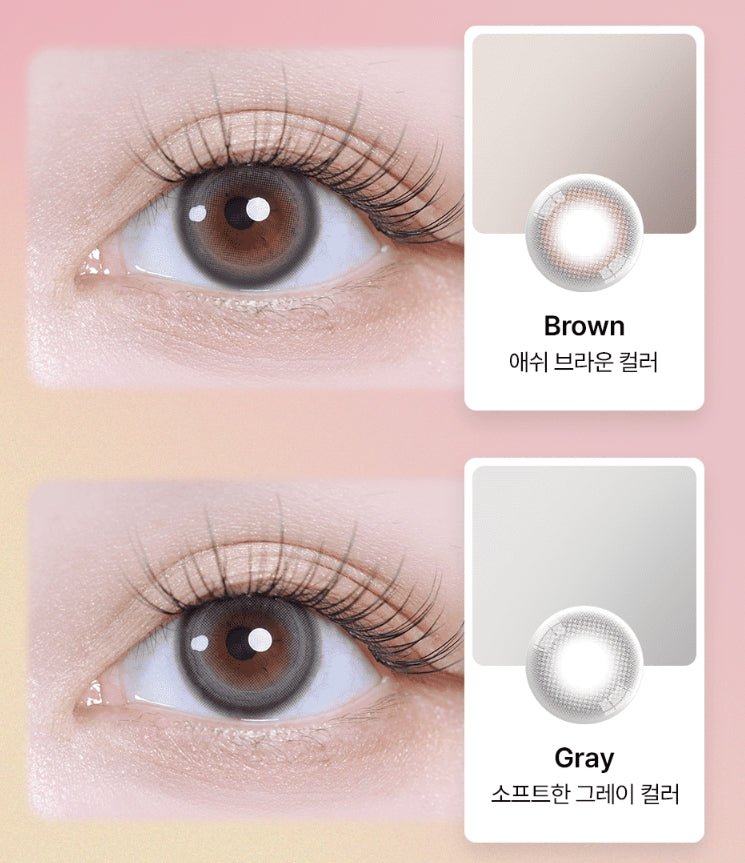 LensVery Powdery Gray colored contact lens, 13.4mm graphic diameter, Monthly wear