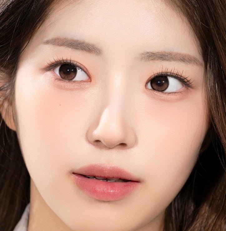 LensVery Shimmer Coral Brown colored contact lens, 13.5mm graphic diameter, Monthly wear