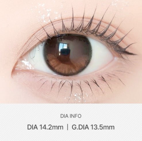 LensVery Shimmer Coral Brown colored contact lens, 13.5mm graphic diameter, Monthly wear
