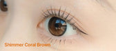 LensVery Shimmer Coral Brown colored contact lens, 13.5mm graphic diameter, Monthly wear