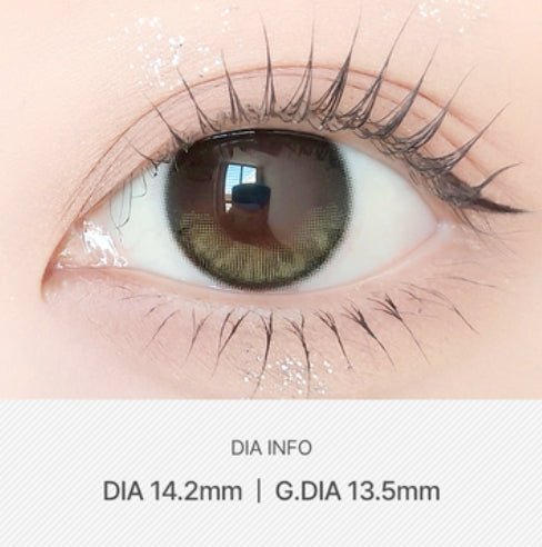 LensVery Shimmer Olive Green colored contact lens, 13.5mm graphic diameter, Monthly wear
